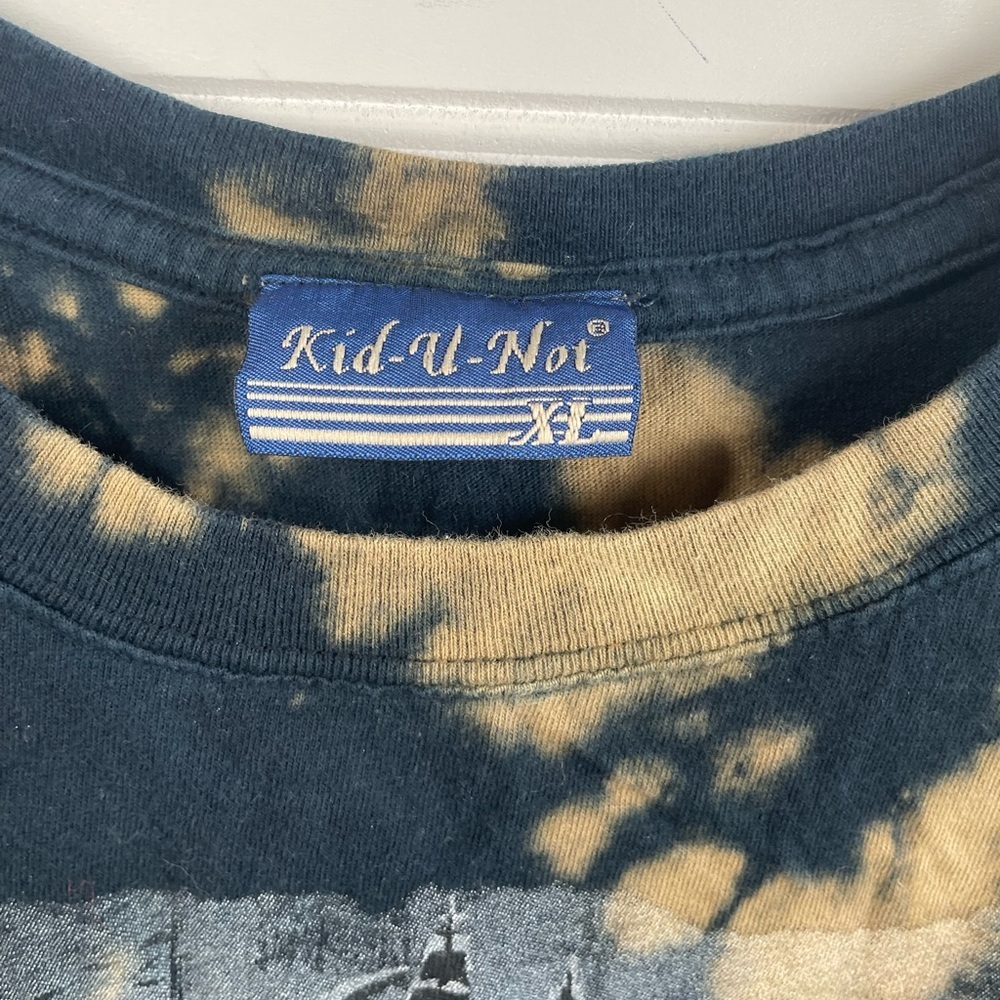 Kid-U-Not Black & Brown Tie Dye Skull Graphic Shirt Size XL Kids Unisex EUC - Picture 5 of 7